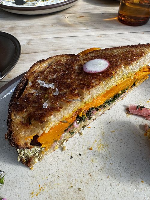 Pumpkin toastie  at Moore Street General in Austinmer