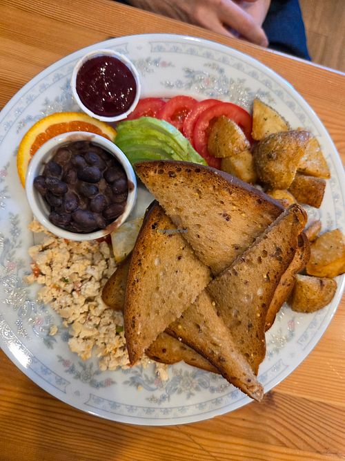 Traditional Vegan Breakfast at The Broken Bow in Port Alberni
