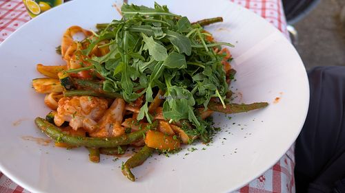 Pasta mediterran vegan at Restaurant Dorfstüberl Lähn in Laehn
