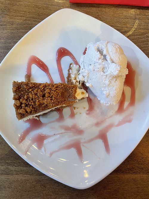 The vegan caramelised biscuit cheesecakee  at Fieldhead Hotel in Leicester