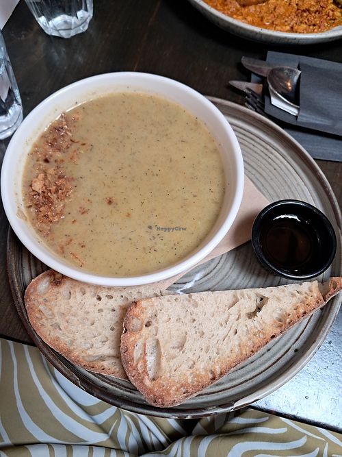 Potato & leek soup at Garden Café Brighton in Brighton