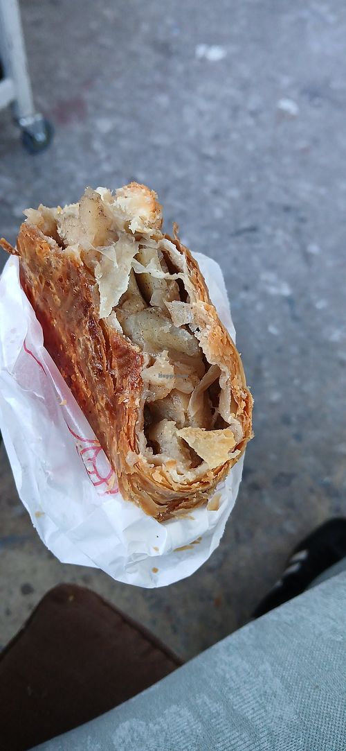 Vegan pasty - potato & onion at Loafs Bakery in Penzance