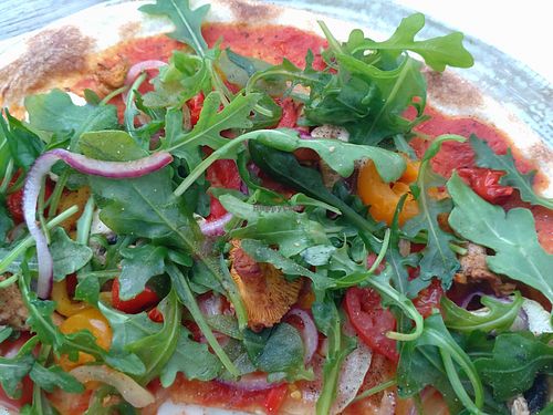 Pizza with some extras at Sofiero Slottsrestaurang - Orangeriet in Helsingborg