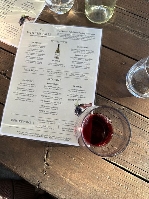 Wine tasting   at Witches Falls Winery in Tamborine Mountain