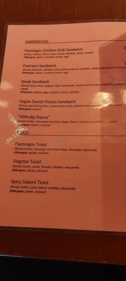 Only one vegan option at Flamingo Cafe in Stavanger