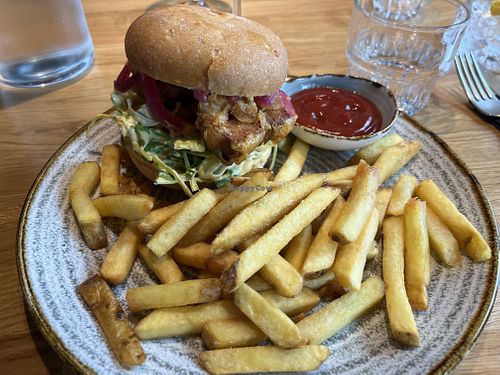 Tempura tofu burger  at Luoto in Kuopio