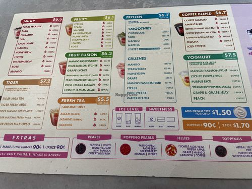 Menu  at Sharetea  in Pakenham