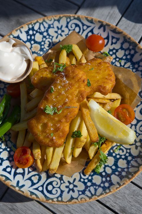 Vegan fish and chips at Bryggan in Kalmar