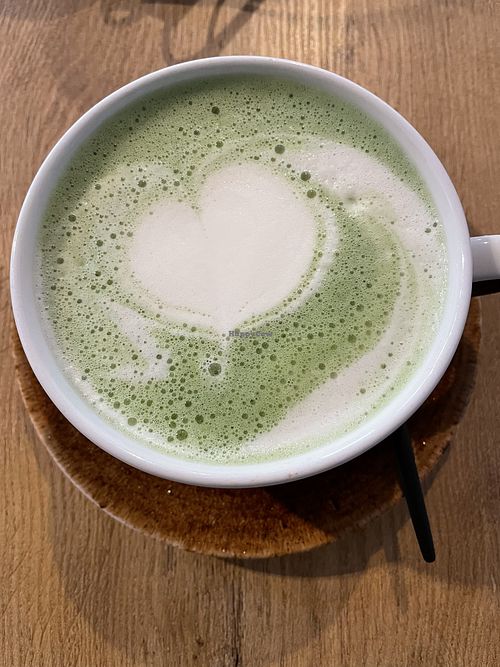 Matcha latte with soy milk  at Fit Cake Suwałki Kościuszki  in Suwalki
