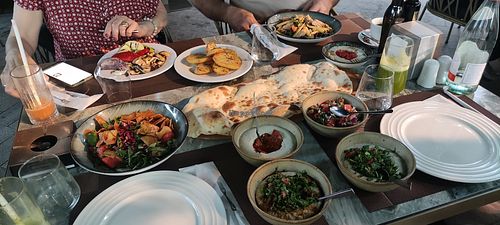 Vegan mezze plate at Fenice Palas Iași in Iasi