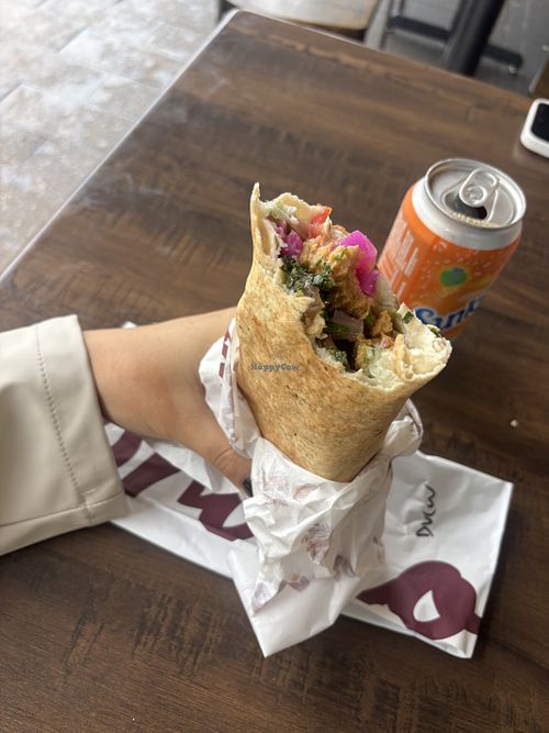 Deluxe vegan chicken wrap  at Oricco in Dulwich Hill