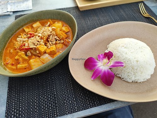 Massam Curry with potato, peanuts, onions and tofu at Siam Garden in Rotkreuz