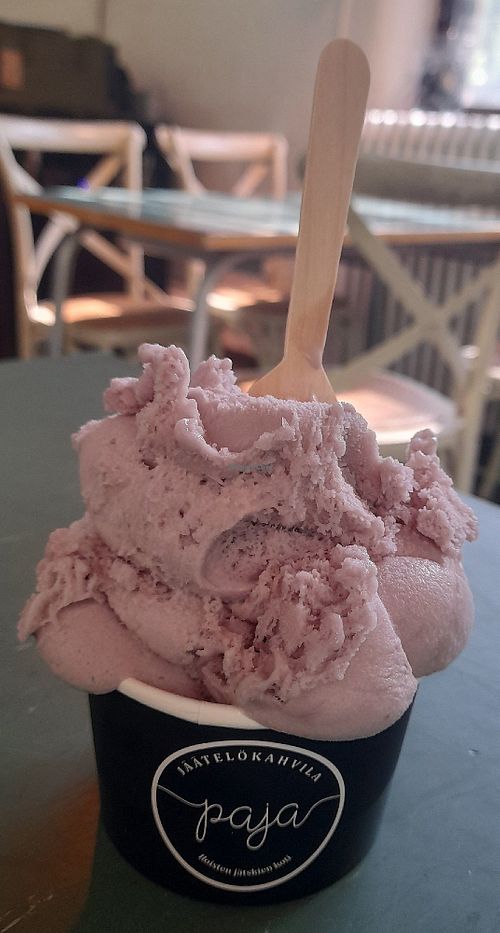 Oat blueberry ice cream at Ice Cream Parlour Paja in Helsinki