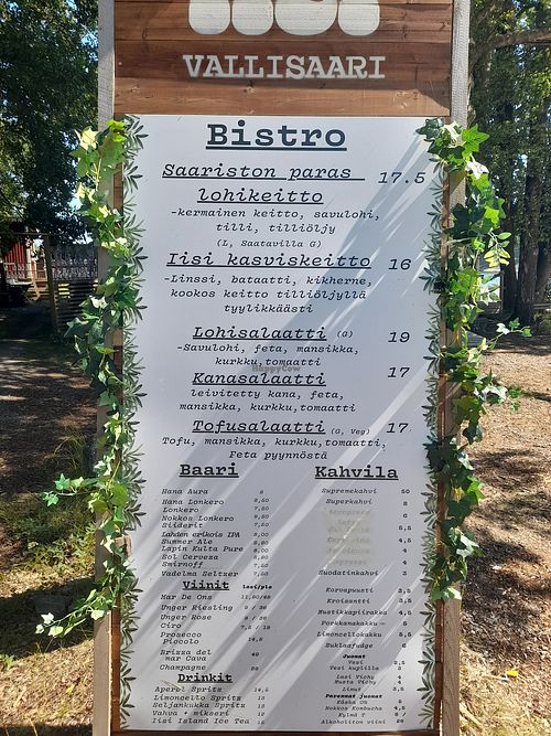 Menu at Iisi Bistro in Helsinki