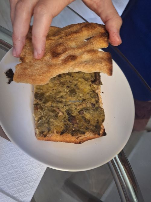 Leek focaccia at MLRT Sourdough Bakery in Thessaloniki