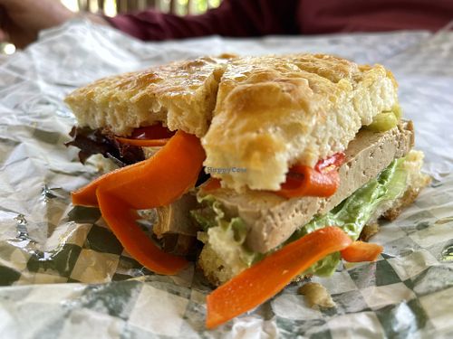 Tofu Bahn Mi on Focaccia  at Milk & Honey in Northeast Harbor