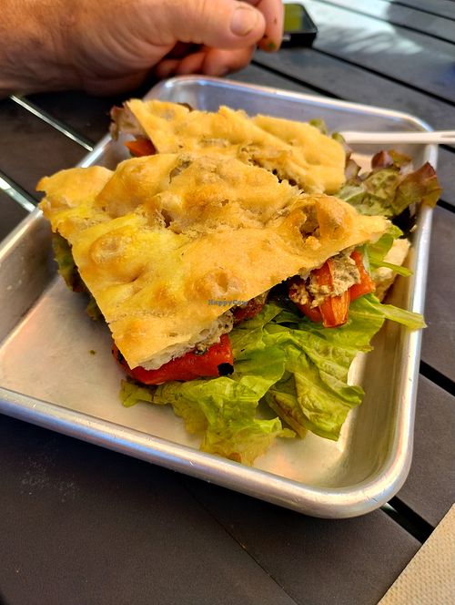 Eggplant sandwich at Milk & Honey in Northeast Harbor