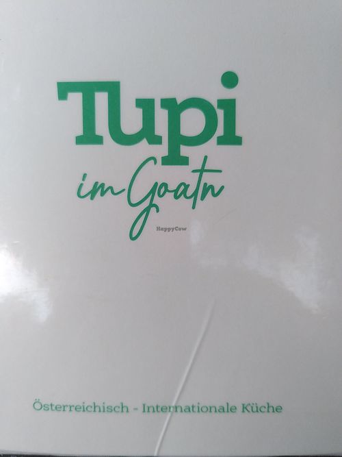 Menu at Tupi im Goatn in Vienna