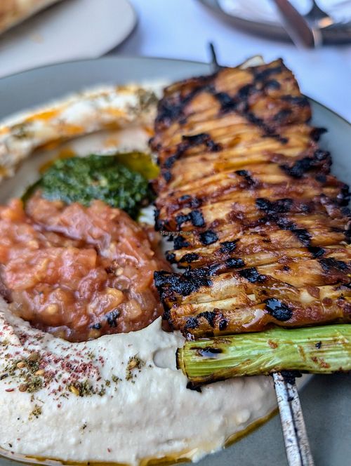 Hummus and celery shawarma at SHŌSH in New York City