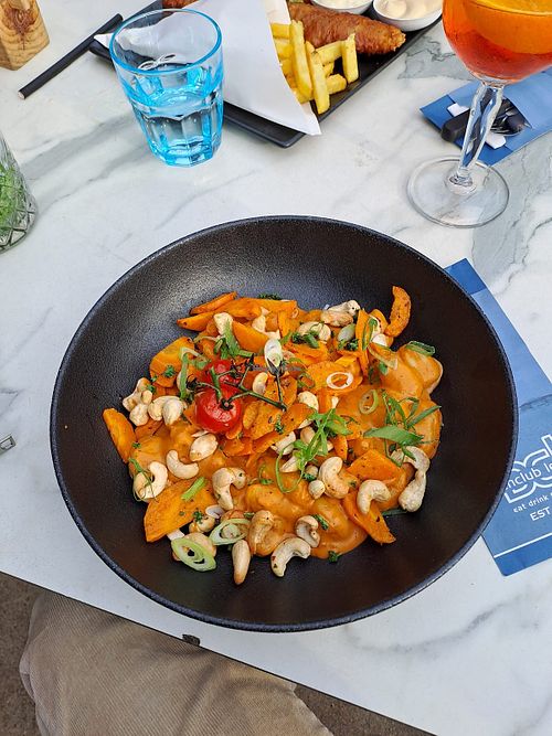 vegan bell pepper & cashew gnocchi  at Beachclub Lemmer in Lemmer