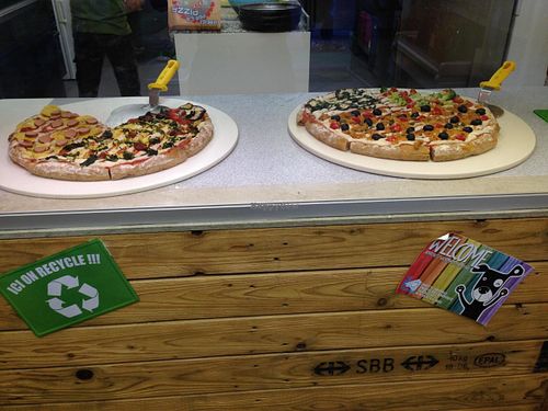 Various types of pizzas at Natural Food in Lugano