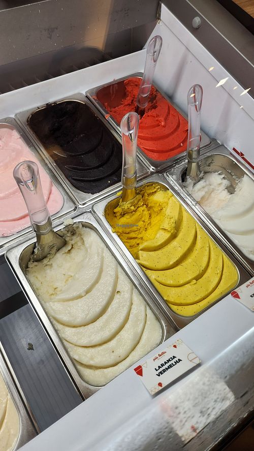 Water based flavours at Più Bella Gelato Joinville in Joinville
