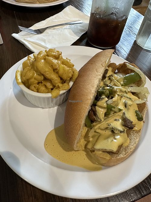 seitan philly + mac n cheeze   at Cashew in Chattanooga