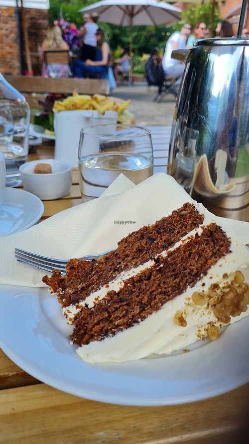 Vegan carrot cake at Tymperleys in Colchester