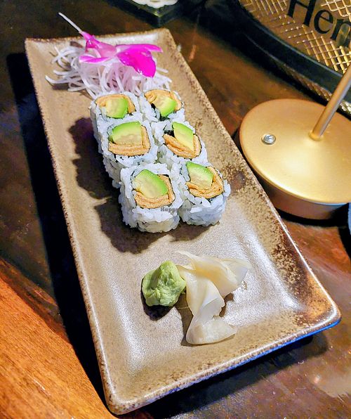 Tofu avocado sushi and really nice wine list at The National Hotel Restaurant & Bar in Frenchtown