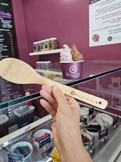 10 year commemorative spoon at Yoga-urt in Granada Hills