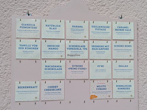 flavour overview, vegan clearly labeled at Vanille & Marille - Steglitz in Berlin