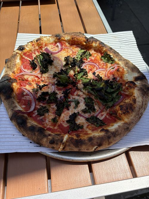 BYO Sourdough Pizza w/Kale and Red Onions  at Arbor Brewing Plymouth Taproom in Plymouth