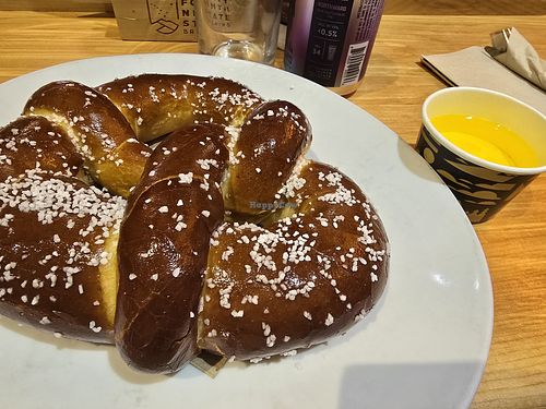 Bavarian pretzel sub margarine for the cheese dip 😘 at ANC - 49th State Brewing - Ted Stevens Concourse C in Anchorage