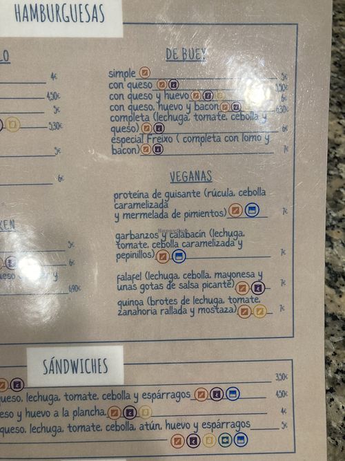 Menú  at Café-Bar Freixo in Pontevedra