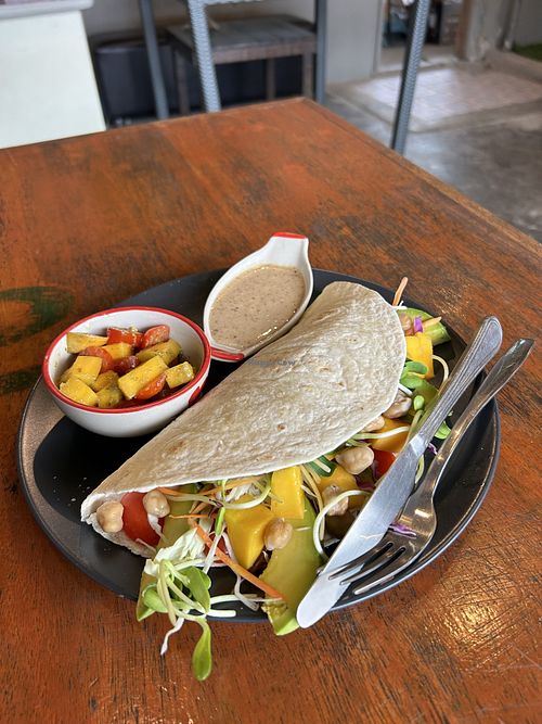 Vegan vegetable wrap  at D-Health  in Koh Phangan