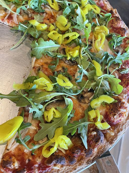 Pizza with vegan cheesee  at Origin Craft Beer & Pizza Cafe - Palmer Plaza Blvd in Sarasota