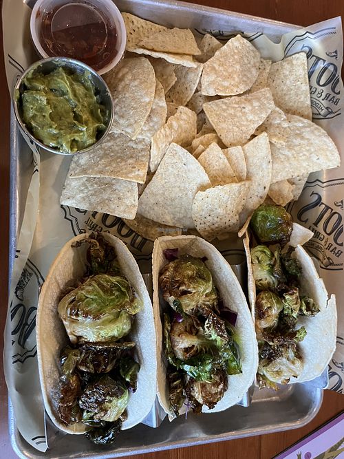 Brussels sprout tacos!  at Boots Bar & Grill in Medora