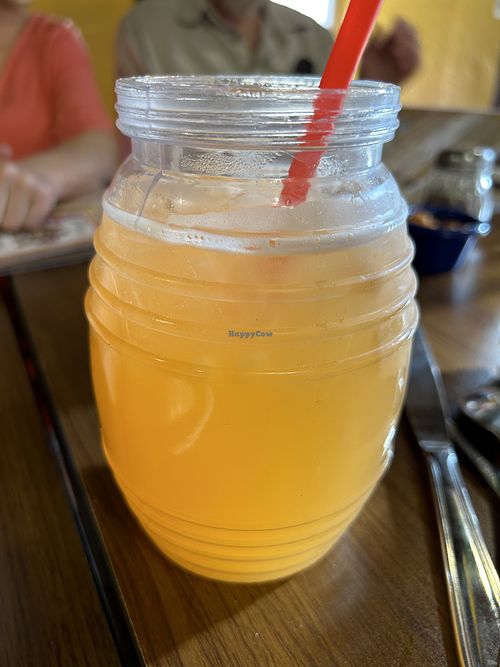 Cantaloupe aqua fresca   at El Cora in Garberville