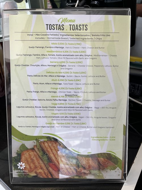 Menu  at Jumaflor in Mira De Aire