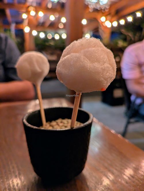 Cotton candy with dark chocolate ganache at Surrell in Seattle