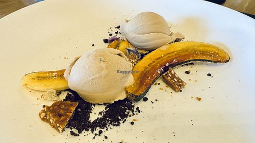 Vegan Banana Split - the perfect end to a divine 3 course vegan meall  at The Morphett Arms in Glengowrie