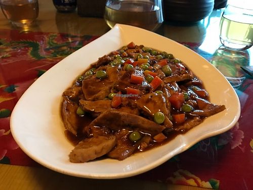 Fried Tofu with beans at Jue Shu - Five Foods Vegetarian in Chongqing