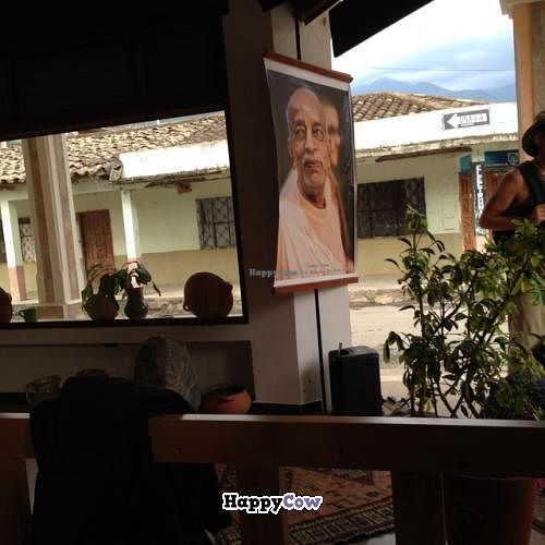 looking out from inside the restaurant at Ahuramazda in Cuenca