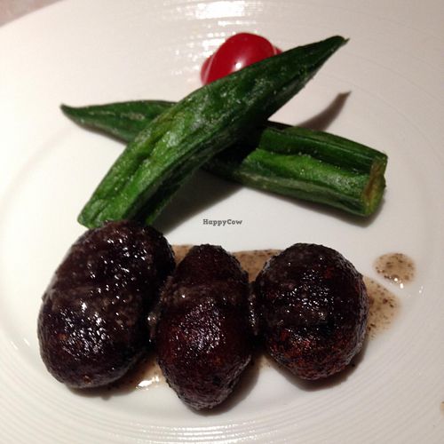 Northern potatoes with crunchy okra at Pu Ti Su - Bodhi Vegetarian - Xingyuehui in Chongqing