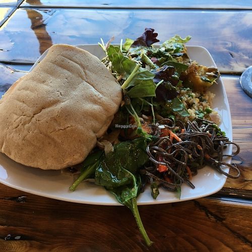 Sandwich FalaFusion avec pita complet et mélange de salades du jour at Panthere Verte - Plateau in Montreal