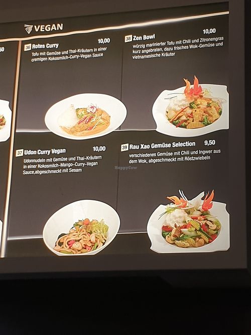 Vegan menue at Asia Dragon in Aschaffenburg