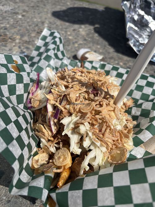 BBQ Jackfruit Poutine  at Van Isle Poutinerie in Nanaimo
