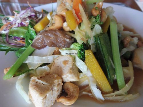 Spa gingernuts: cashew, tofu, ginger and fresh vegetables stir-fried in water at Radiance Restaurant in Koh Samui