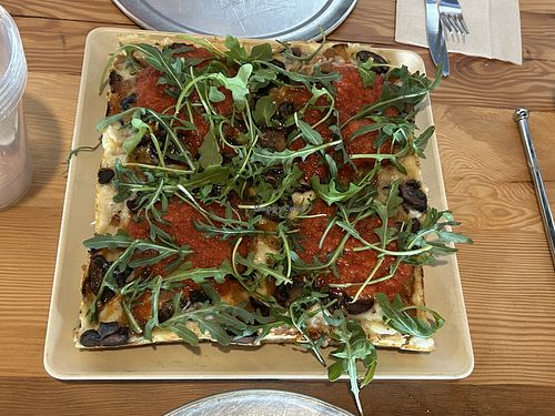 Vegan Detroit style  at Riip Beer & Pizzeria in Huntington Beach