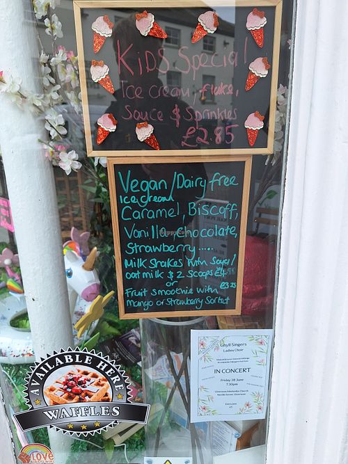 Vegan menu at Lake District Desserts in Ulverston